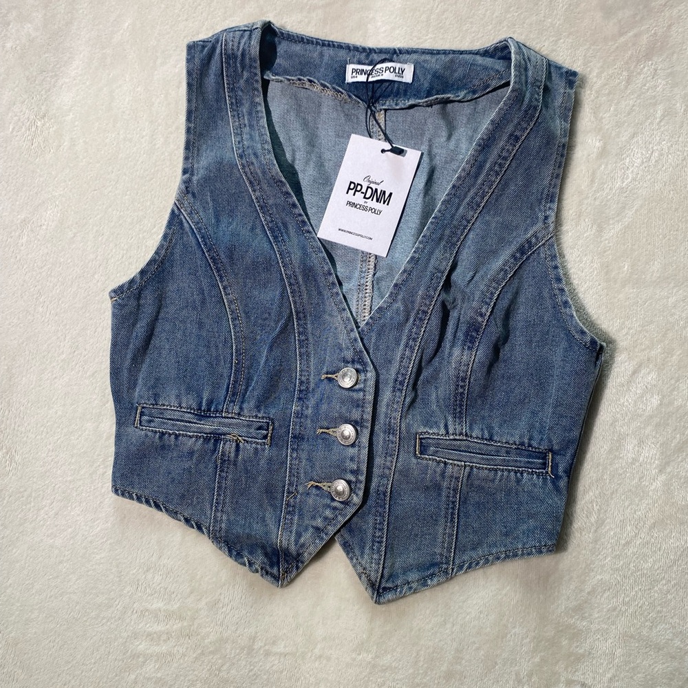 Princess Polly Blue Denim Vest